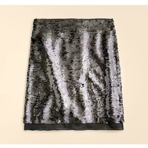 J. Crew Sequin Grey Skirt with Chiffon Lining